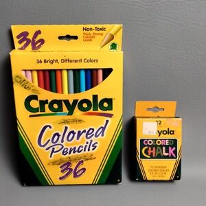 Vin. Crayola Binney & Smith Colored Pencils 1997 68-4306 and Colored Chalk 1985